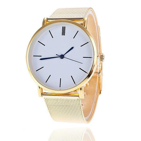 Vansvar Brand Fashion Silver Casual Quartz