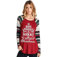 Feitong Christmas T-shirt Women Autumn