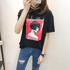 Smoking Girl Anime Tees Shirt Funny